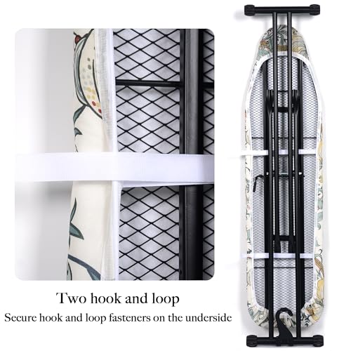 Standard Ironing Board Cover and Pad, 15x54 Inch Organic Cotton Heat-Resistant