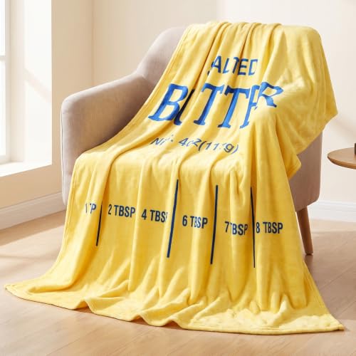 Funny Butter Print Plush Throw Blanket 50x61 Inch Soft Flannel Food Decor