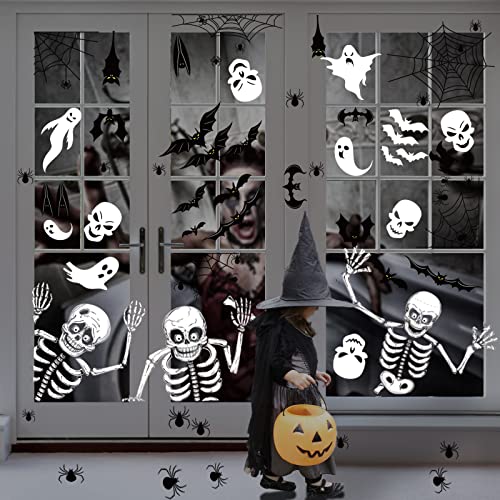 140PCS Halloween Window Clings - Double-Sided Removable Decor