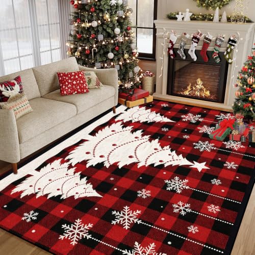 Christmas 5' x 7' Washable Non-Slip Living Room Rug - CERYUEE