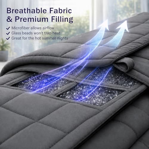 BETU 20lb Weighted Blanket for Adults - 48"x72" Soft Microfiber Throw, Grey