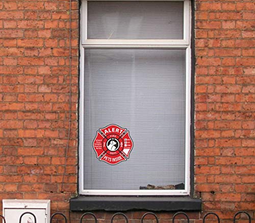 Pet Alert Stickers - 6 Pack Static Cling Window Decals for Emergency Rescue