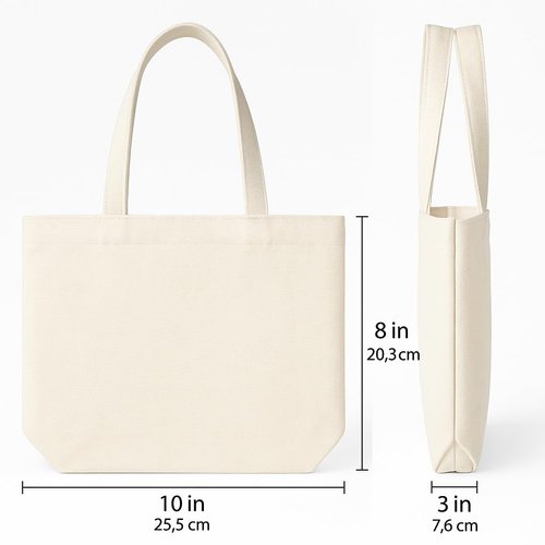 Extra Small Canvas Tote Bags for Kids Mini Gift Bulk for Painting DIY Arts & Crafts Thick Fabric Bland Bags (50, Beige)