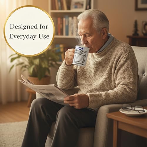 Cottage Creek Funny Nutrition Facts Grandpa Mug 16oz – Humorous Coffee Gift for Pop