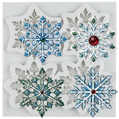 MINFEIDMS Christmas Snowflake Silicone Mold Style I – Winter Fondant & Chocolate Candy Mold