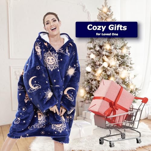 Oversized Sherpa Wearable Blanket Hoodie with Kangaroo Pocket
