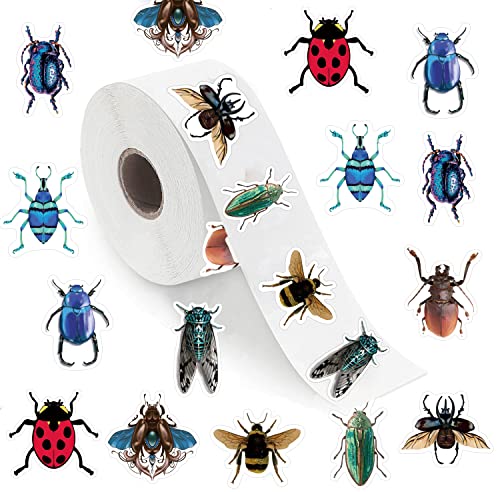 Beige Black Insect Aesthetic Graffiti Round Seal Stickers 500pcs for Crafts & Water Bottles