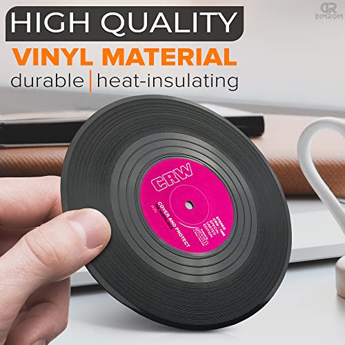 DIMROM 6 Pack Vinyl Coasters 4.1