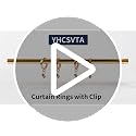 22 Pack Metal Curtain Rings with Clips, 1.6-Inch Inner Diameter, Black