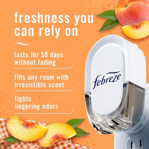 Plug-In Scented Oil Air Freshener Refills, Juicy Summer Peaches - 4 Pack