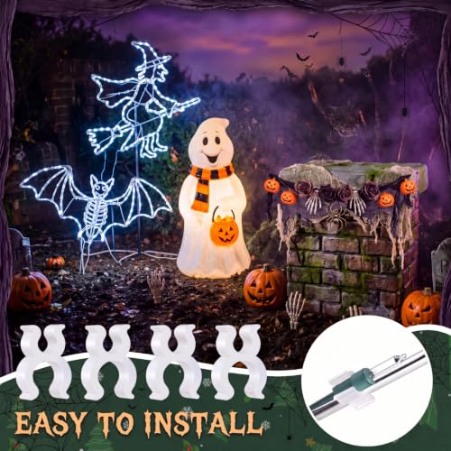 White Wire Frame Christmas Light Clips 1/4 inch, 500 Pcs - Reusable Holiday Decor
