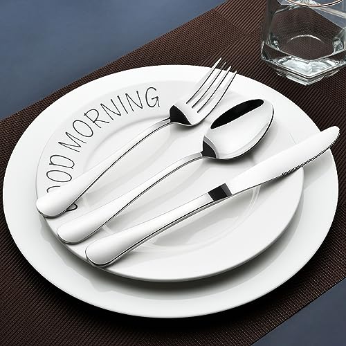 40-Piece Stainless Steel Silverware Set for 8, Modern Flatware Cutlery Set