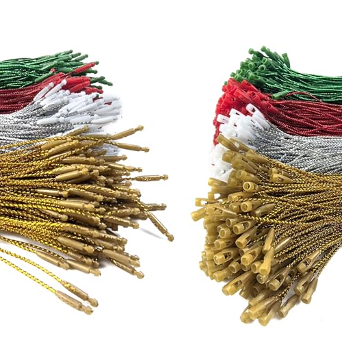 8-Inch Christmas Ornament Snap Hanger Strings - 604 Pack (4 Colors)