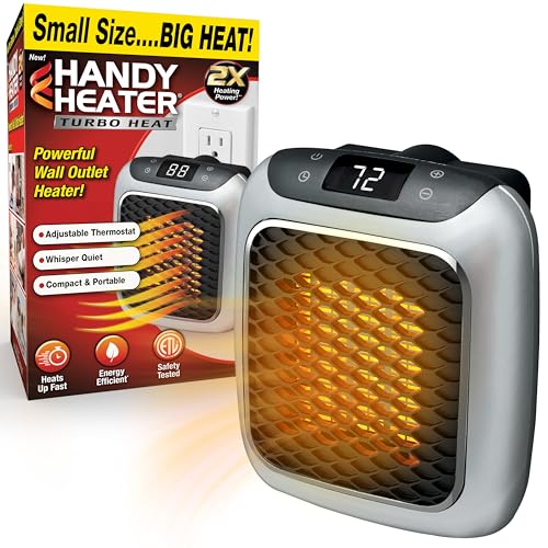 Portable Plug-In Ceramic Space Heater with Adjustable Thermostat and Timer