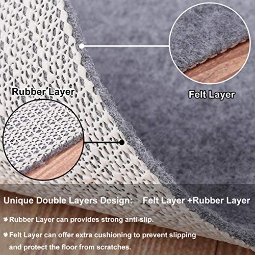 Non-Slip Rug Pad 10x14 Ft - Felt and Rubber Double Layer Carpet Cushion