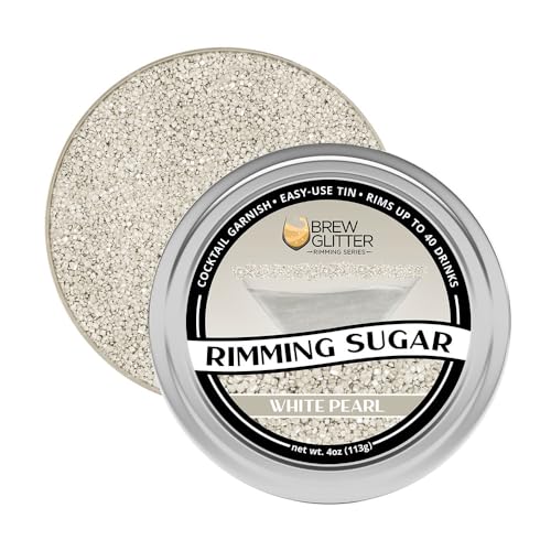 Bakell 4oz White Glitter Rimming Sugar for Cocktails & Baking - Edible Garnish