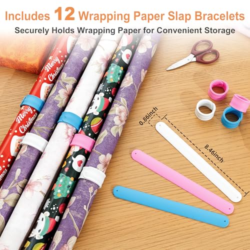 Rolling Gift Wrapping Paper Storage Cart with Adjustable Rods