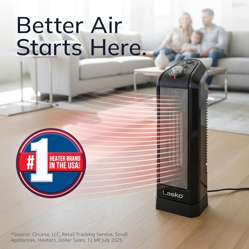 Oscillating Ceramic Tower Space Heater with Overheat Protection, 1500W