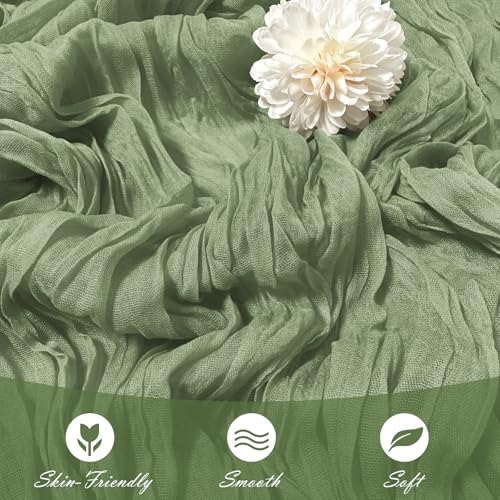 15-Pack Sage Green Cheesecloth Table Runners, 17 x 108 Inch Gauze Decor