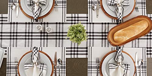 DII Farmhouse Black Cotton Table Runner 14x72 inches, Home Decor