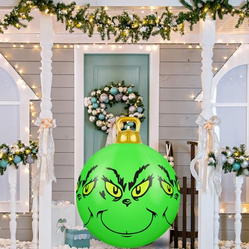 Denylo Pro 3 Pack 23.6 Inch Green Inflatable Christmas Balls Outdoor Holiday Decor
