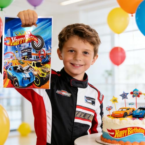 50 Pcs Racing Car Party Favor Bags - Birthday Treat Goodie Bags with Handle