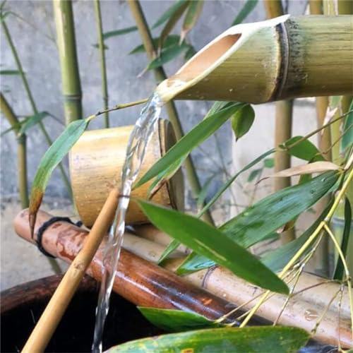 Solar Bamboo Water Fountain, Handcrafted Zen Garden Decor 70x45cm