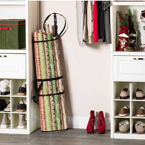 Round Christmas Gift Wrapping Paper Organizer 40 Inch Storage Container