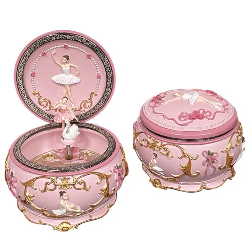 Ballerina Musical Jewelry Box with Rotating Dancer and LED Lights