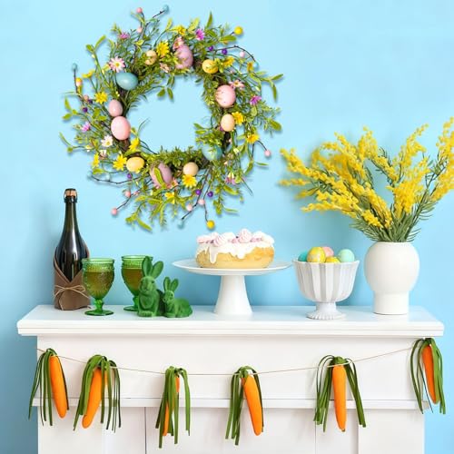 Artificial Christmas Wreath 20 Inch Red Berry Front Door Holiday Decor - Easter Egg Variant