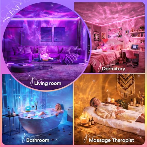3-in-1 Ocean Wave & Sunset Projector Lamp - Crystal Glass & Wood Base RGB Light