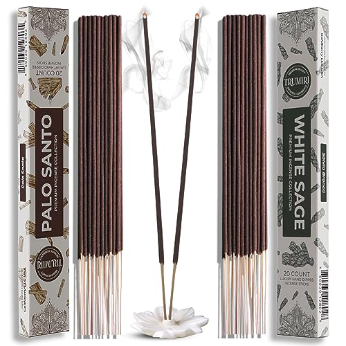 Palo Santo and White Sage Incense Sticks Combo Pack - 40 Count