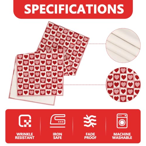 Valentine's Table Runner 13x72 Inch - Red & Heart Motifs, Durable Polyester, Easy Care - Siilues