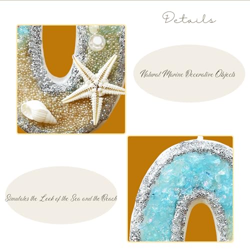 Number 2 Birthday Candle with Beach Starfish Sequins, 3-Inch Cake Topper