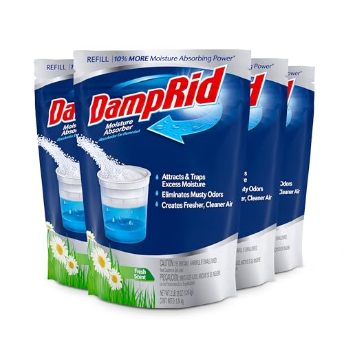 Moisture Absorber Refill Bags 44 oz 4-Pack Fresh Scent Humidity Control
