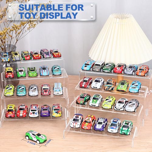 Clear Acrylic Risers Display Stands - 16 Piece Set in 4 Sizes