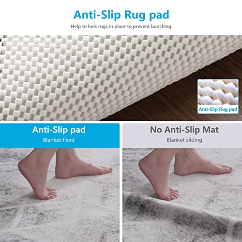 Non-Slip Rug Pad 2x3 Feet - Extra Thick Anti-Skid Carpet Gripper for Floors