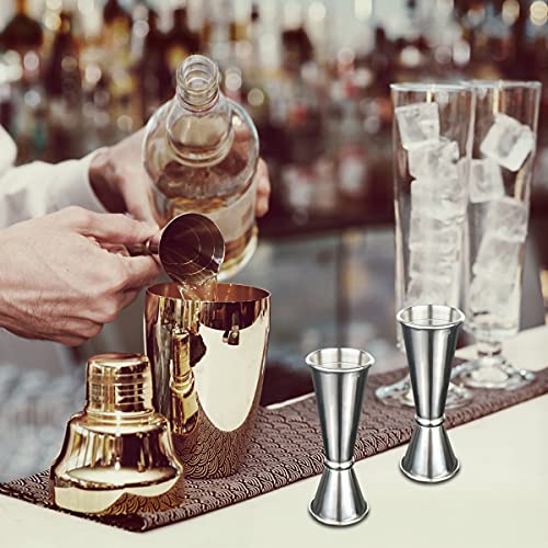 Yuntop Silver Stainless Steel Japanese Style Cocktail Jigger - Double Oz Measuring Cup for Bartending
