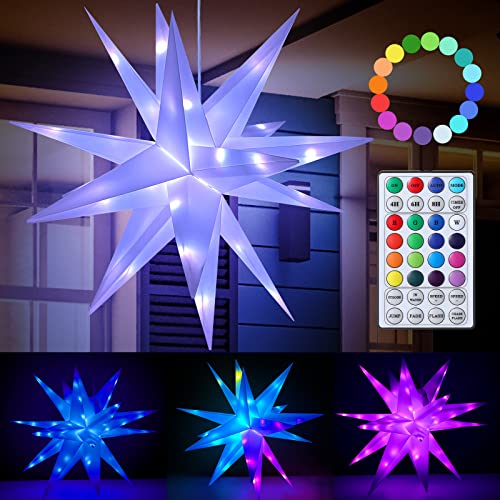 1 Pcs LED Moravian Star Light Xmas Tree Topper Hanging,30 Inch