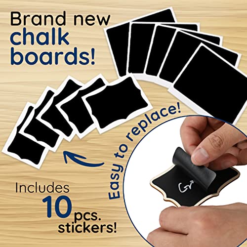 Mini Chalkboard Signs with Easel Stand (20 Pack) - Food Labels & Place Cards