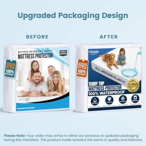 Utopia Bedding Waterproof Twin Mattress Protector - Breathable Fitted Cover