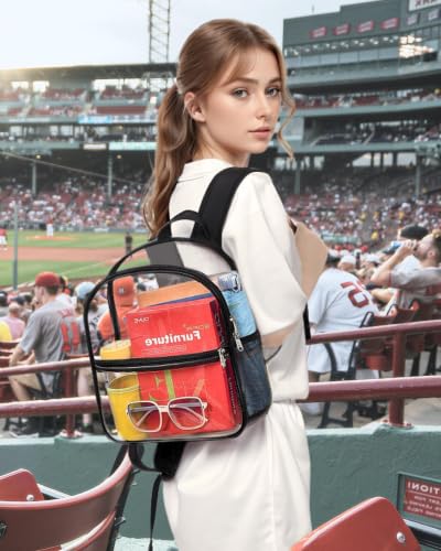 Clear Backpack Stadium Approved - Small Transparent PVC Bag for Concerts & School