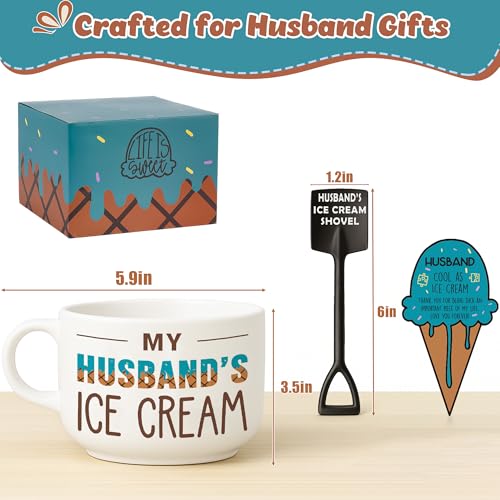 Husband Ice Cream Bowl Gift from Wife - Husband's Ice Cream Set with Spoon