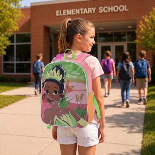 Disney Princess Tiana Kids Backpack - Girls School & Daycare Bag, 15 Inch