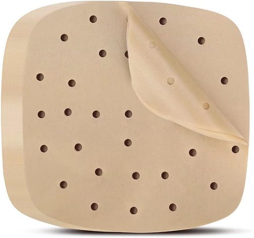 Air Fryer Parchment Paper Liners - 200PCS 8.5-Inch Square Perforated Bamboo Steamer Liners