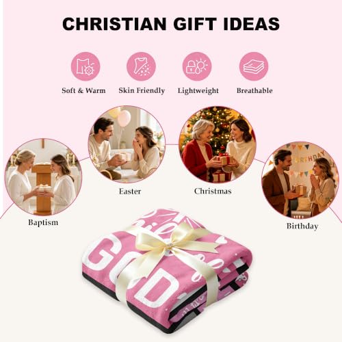 Christian Gifts for Women Pink 80x60 Blanket - I Am a Child of God