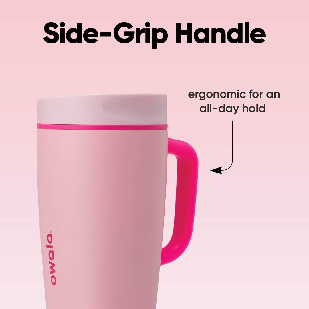 Owala SmoothSip Slider Travel Mug - 12oz Stainless Steel Insulated, Leak Proof, Hot & Cold Drinks, BPA Free