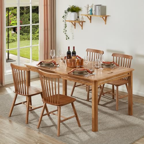 Solid Oak Board Game Table with Removable Top, Seats 4-6, 57x33 Play Area