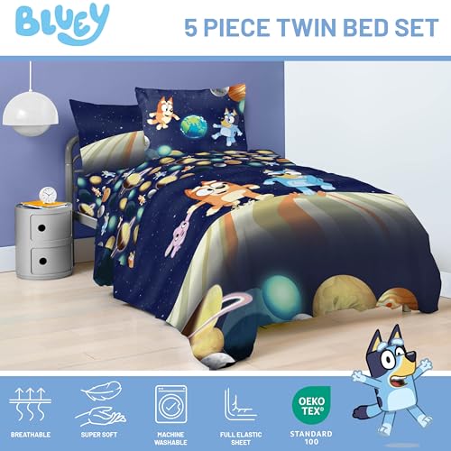 5-Piece Twin Bedding Set, Kids Cartoon Character Comforter and Sheet Collection