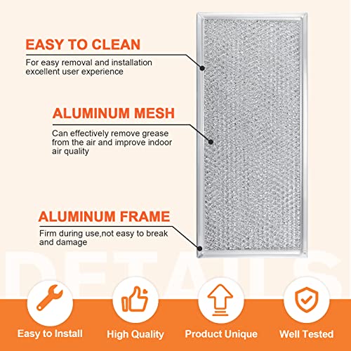 W10208631A Microwave Grease Filter, 13-inch x 6-inch, Pack of 2